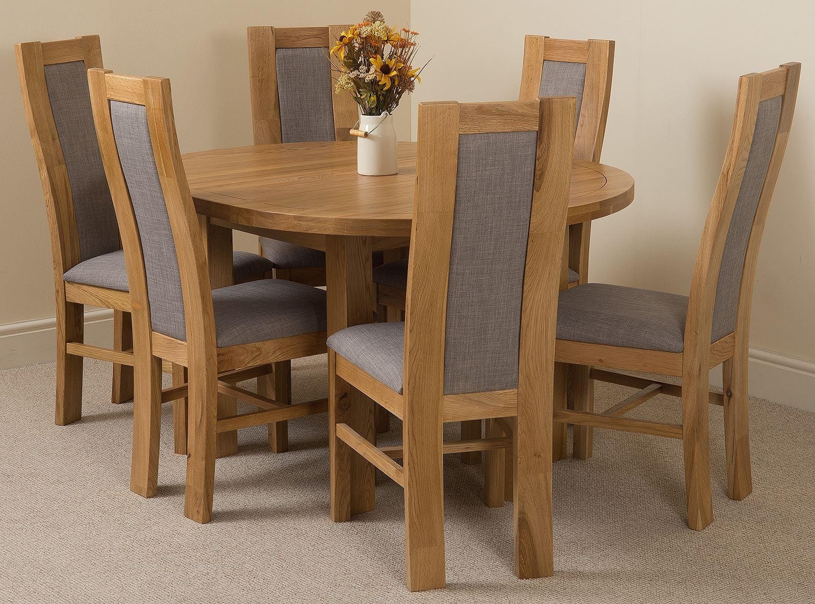 Oak Extending Dining Table + 6 Chairs