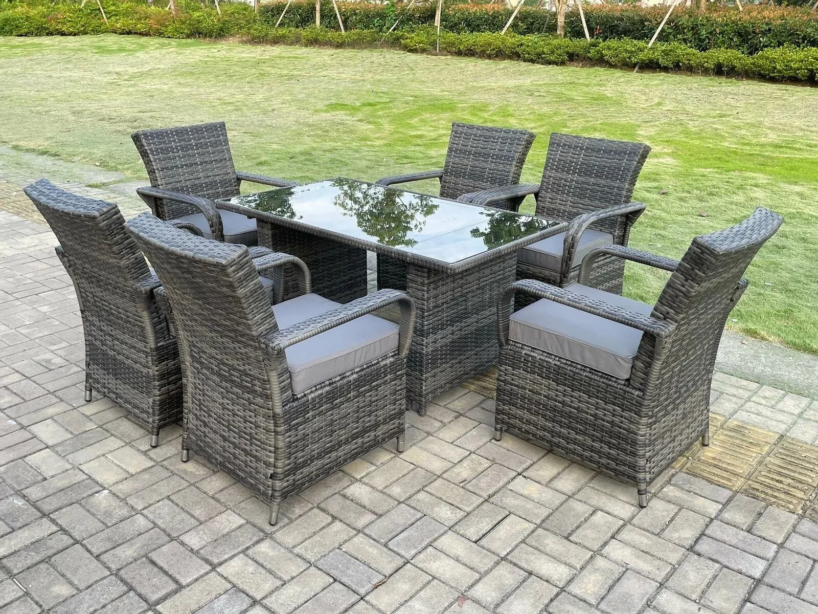 Rattan Garden Set — Table + 4 Chairs